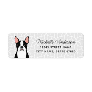 Boston Terrier Rücksendeadressen-Aufklebers