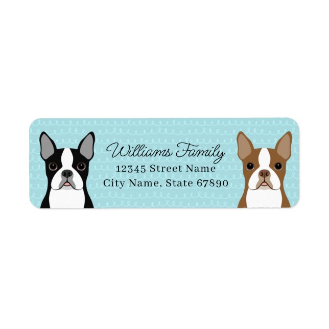 Boston Terrier Rücksendeadressen-Aufklebers (Vorne)