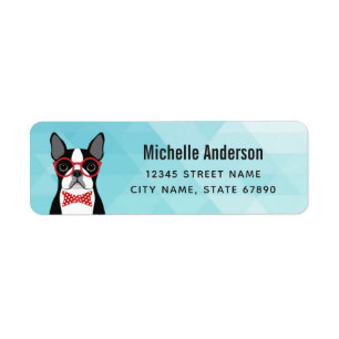 Boston Terrier Rücksendeadressen-Aufklebers