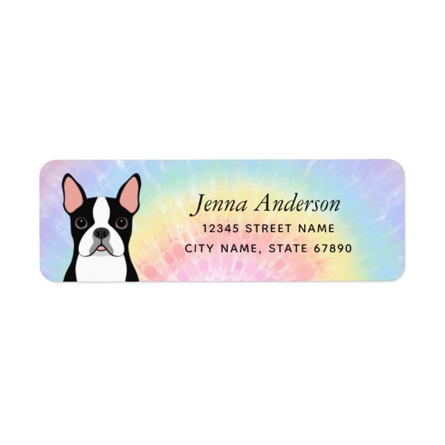Boston Terrier Rücksendeadressen-Aufklebers (Vorne)