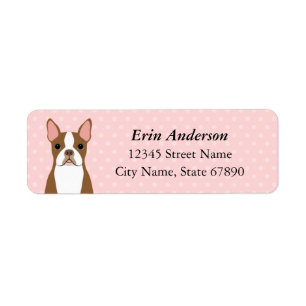 Boston Terrier Rücksendeadressen-Aufklebers