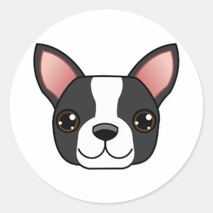 Boston Terrier Runder Aufkleber