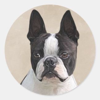 Boston Terrier Runder Aufkleber