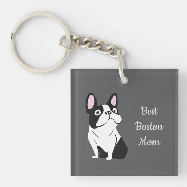 Boston terrier schlüsselanhänger (Vorderseite)