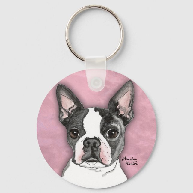 Boston Terrier Schlüsselanhänger (Vorderseite)