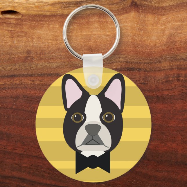 Boston Terrier Schlüsselanhänger (Vorderseite)