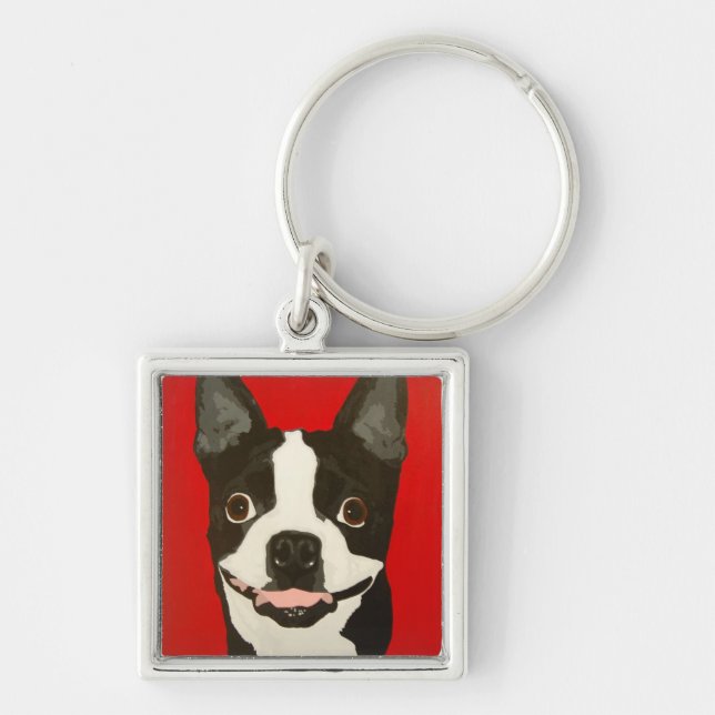 Boston-Terrier-Schlüsselanhänger Schlüsselanhänger (Vorne)