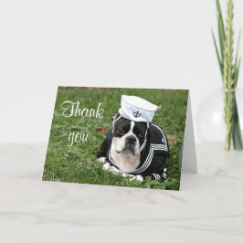 Boston Terrier Seemann Dankeskarte