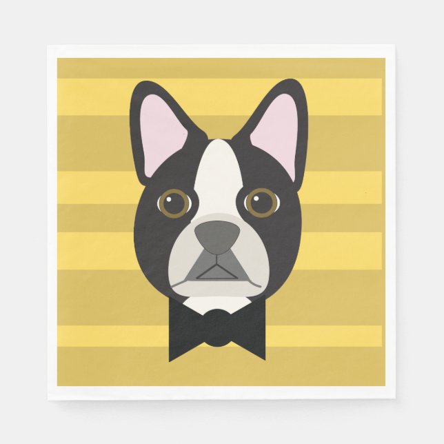 Boston Terrier Serviette (Vorderseite)