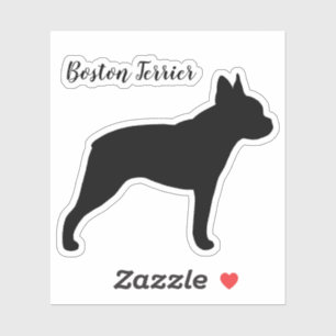 Boston Terrier Silhouette Hunde Rasse Vinyl Sticke Aufkleber