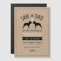 Boston Terrier Silhouetten Hochzeit retten Datum