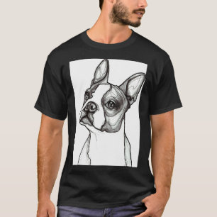 Boston Terrier Sketch Scoop T-Shirt