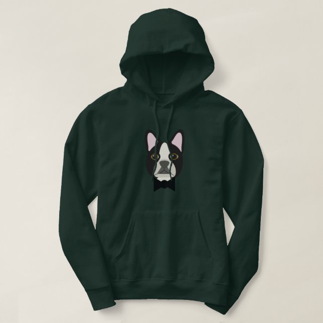 Boston Terrier Smoking Hoodie (Design vorne)