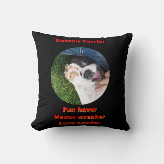 Boston Terrier - Spaßmacher Kissen (Vorderseite)