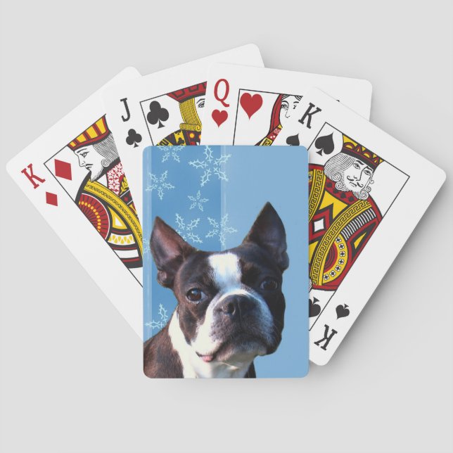Boston Terrier spielt Karten Spielkarten (Rückseite)