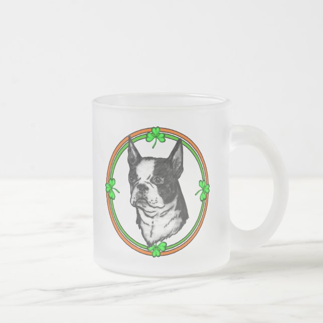 Boston Terrier St Patrick's Day Kaffeetasse (Rechts)