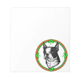 Boston Terrier St Patrick's Day Notizblock
