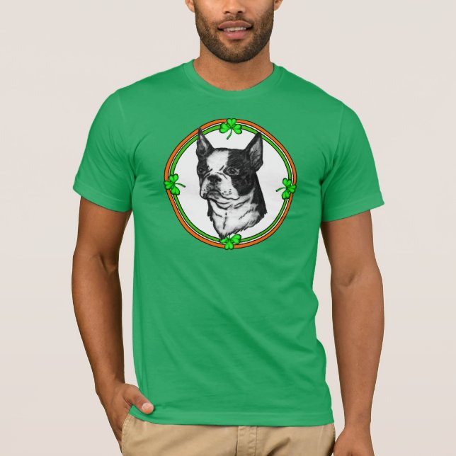Boston Terrier St Patrick's Day T-Shirt (Vorderseite)