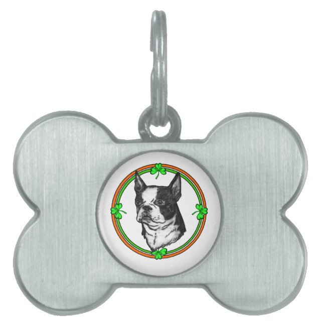 Boston Terrier St Patrick's Day Tiermarke (Vorderseite)