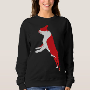 Boston Terrier Stehend auf zwei Beinen Sweatshirt