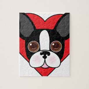 Boston Terrier stellen gegenüber Puzzle