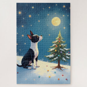 Boston Terrier Sternengucker-Weihnachten Puzzle