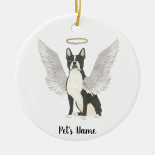 Boston Terrier Sympathie-Gedenkstätte Keramik Ornament