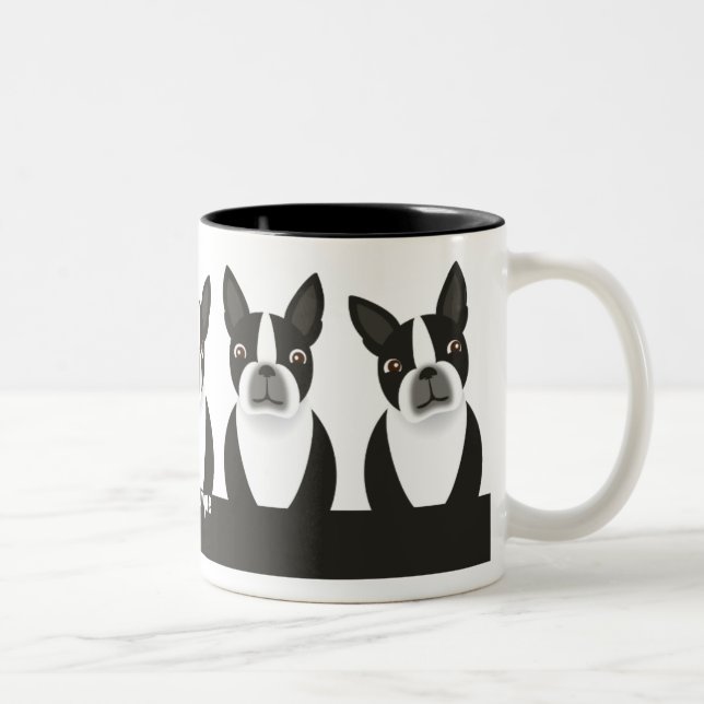 Boston-Terrier-Tasse Zweifarbige Tasse (Rechts)