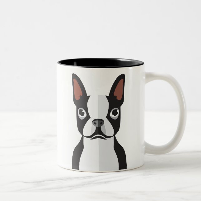 Boston-Terrier-Tasse Zweifarbige Tasse (Rechts)