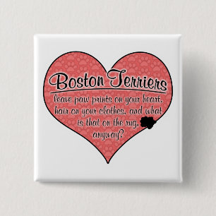 Boston-Terrier-Tatze druckt Hunde Humor Button