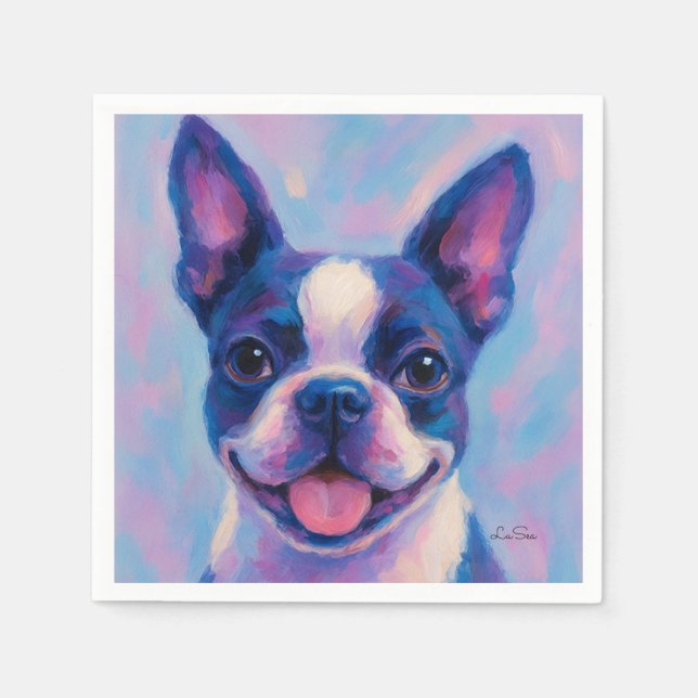 Boston Terrier Tee Party Napkins Serviette (Vorderseite)