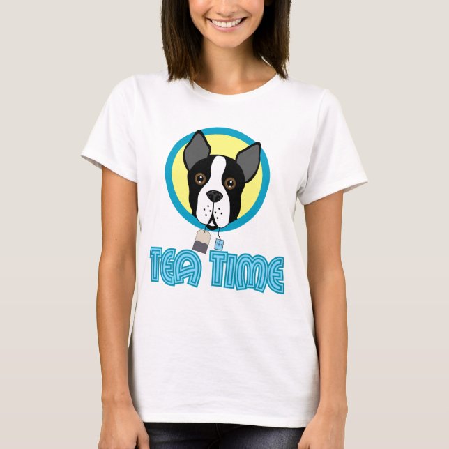 Boston-Terrier-Tee-Party T-Shirt (Vorderseite)