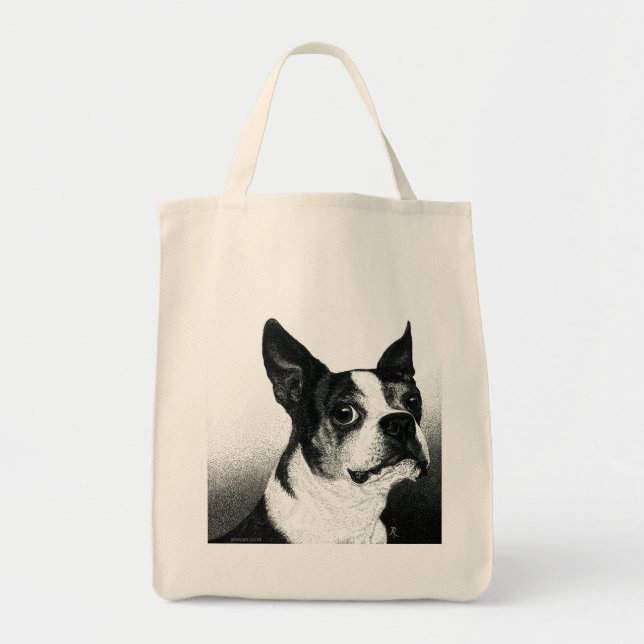 Boston Terrier Tote Bag - "Boston Style" Tragetasche (Vorne)