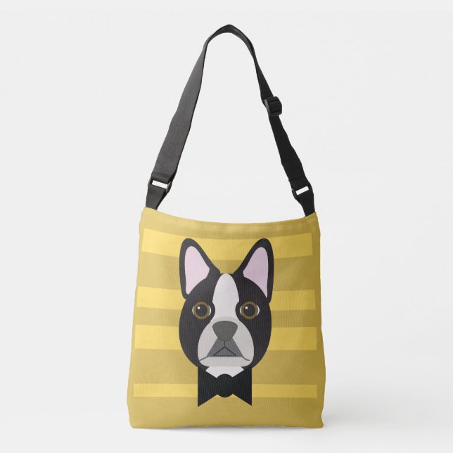 Boston Terrier Tragetaschen Mit Langen Trägern (Vorderseite)