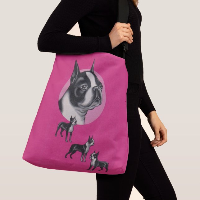 Boston Terrier Tragetaschen Mit Langen Trägern (Von Nahem)