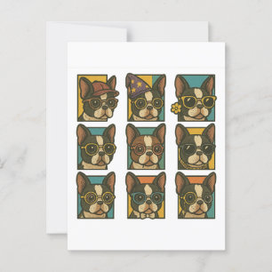 Boston Terrier Trendsetter Postkarte