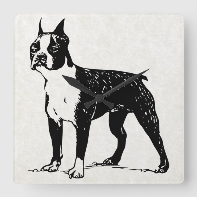 Boston Terrier Uhr (Vorderseite)