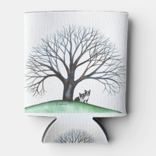 Boston Terrier und Baum Dosenkühler