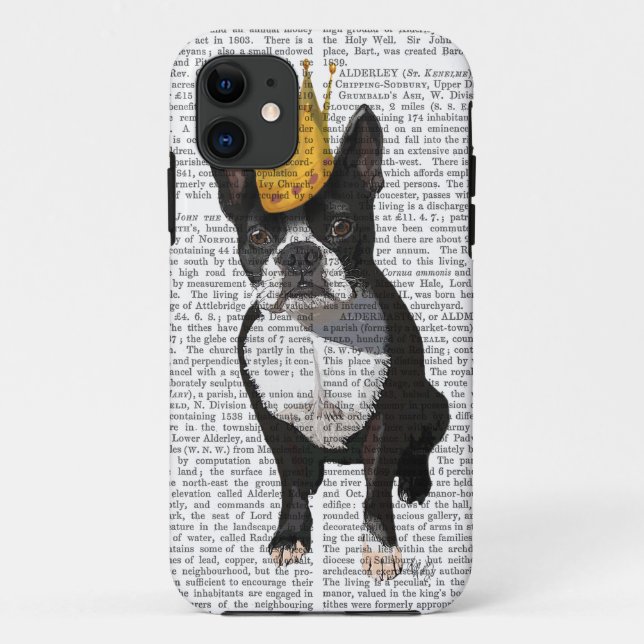 Boston Terrier und Krone Case-Mate iPhone Hülle (Rückseite)