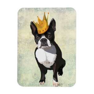Boston Terrier und Krone Magnet