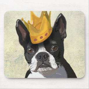 Boston Terrier und Krone Mousepad