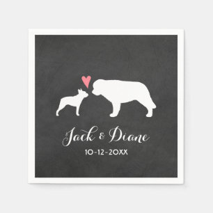 Boston Terrier und Saint Bernard Wedding Serviette