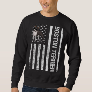 Boston Terrier USA Flag Boston Bull Terrier Pet Do Sweatshirt