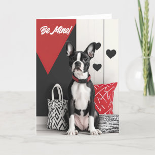 Boston Terrier Valentine Card Dankeskarte