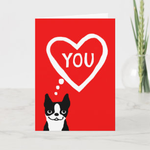 Boston Terrier Valentine Feiertagskarte