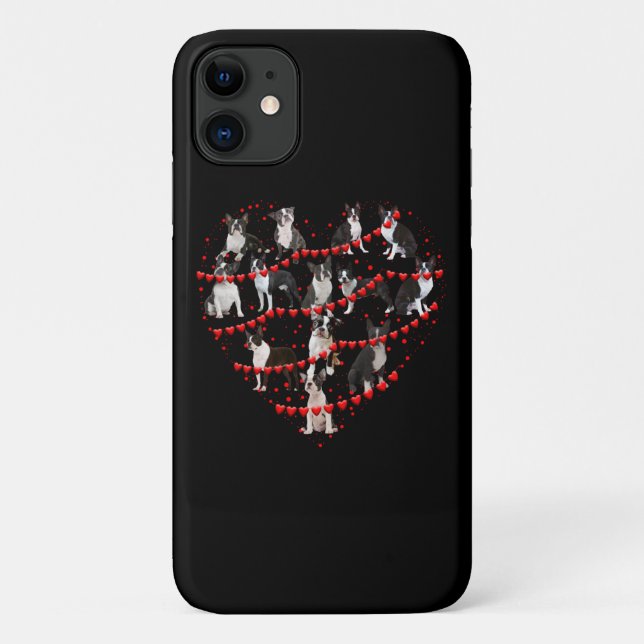 Boston Terrier Valentine's Day Red Heart Case-Mate iPhone Hülle (Rückseite)