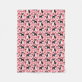 Boston Terrier Valentines Liebe Fabric Fleecedecke