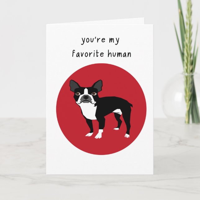 Boston Terrier Valentinstag Card Feiertagskarte (Vorderseite)