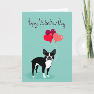 Boston Terrier Valentinstag Card - Niedliche Dockk Feiertagskarte