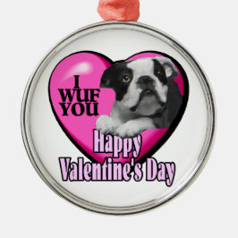 Boston Terrier Valentinstag Ornament Aus Metall
